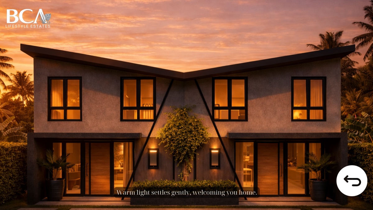 Warm light settles on the facade